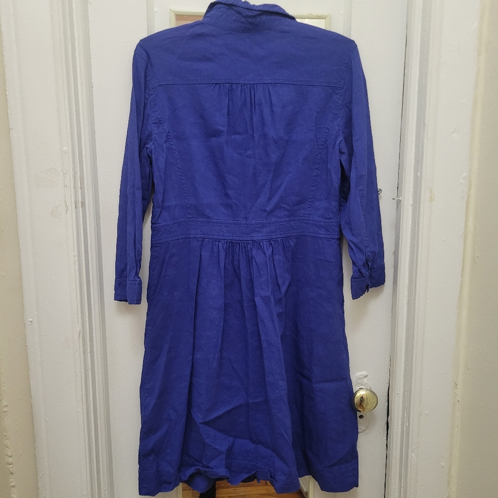 Eileen‎ Fisher linen-blend shirt dress.EUC. Cottagecore Coastal Summer - Picture 4 of 11